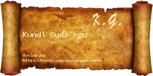 Kundl György névjegykártya